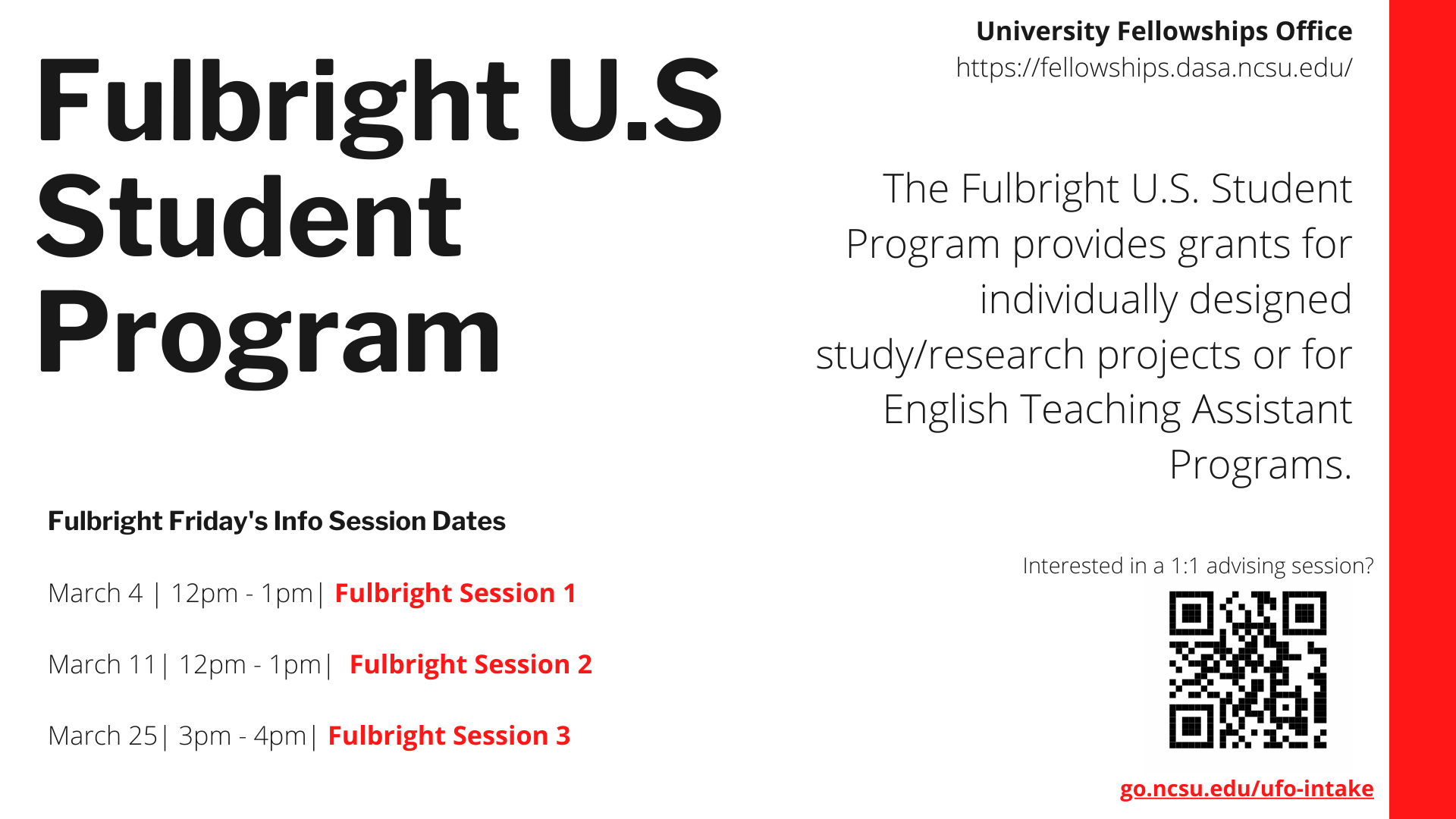 Fulbright Flyer with dates